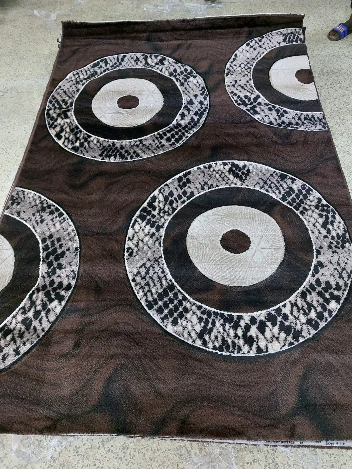 Textured Medallion Brown & Black Area Rug - Buy in Kenya