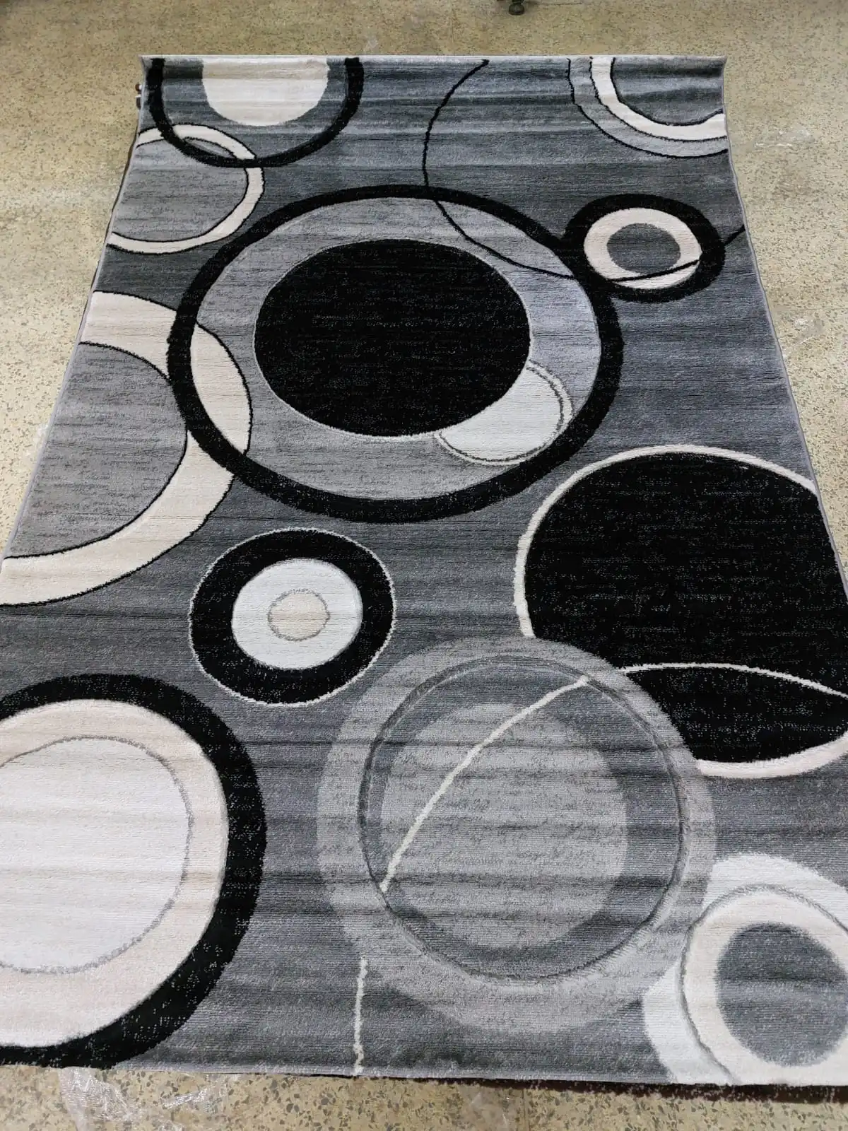 Floating Circles Grey & Black Area Rug - Buy in Kenya