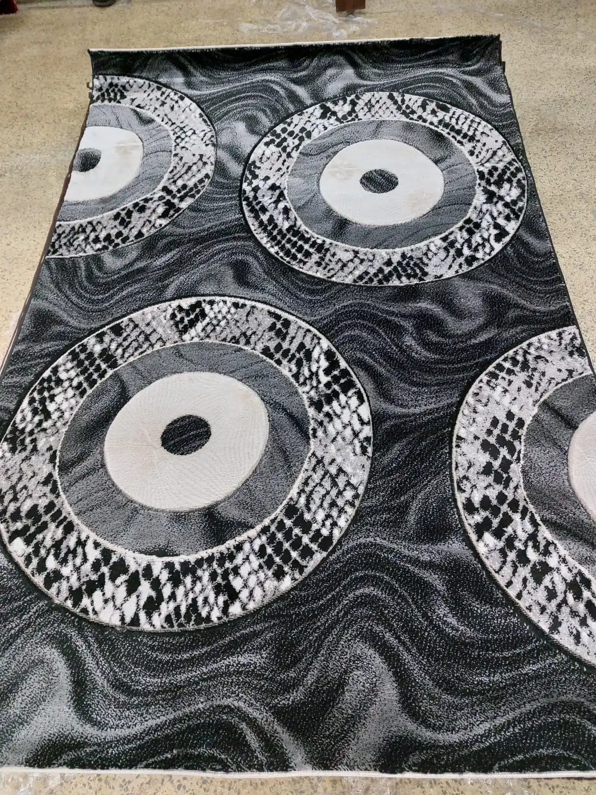 Textured Medallion Grey & Black Area Rug - Buy in Kenya