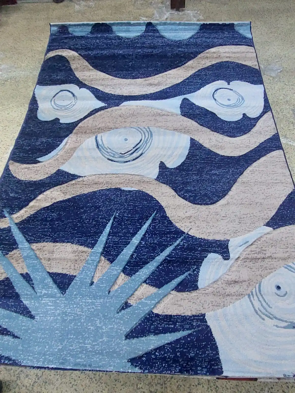Ocean Wave Navy & Beige Area Rug - Buy in Kenya