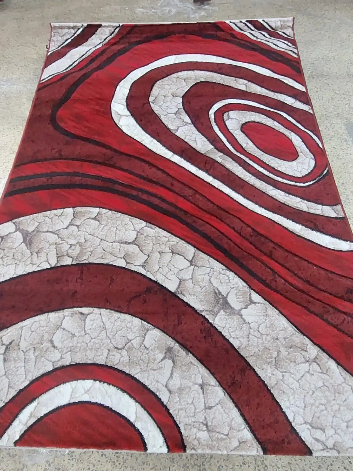 Bold Swirl Red & Grey Area Rug - Buy in Kenya