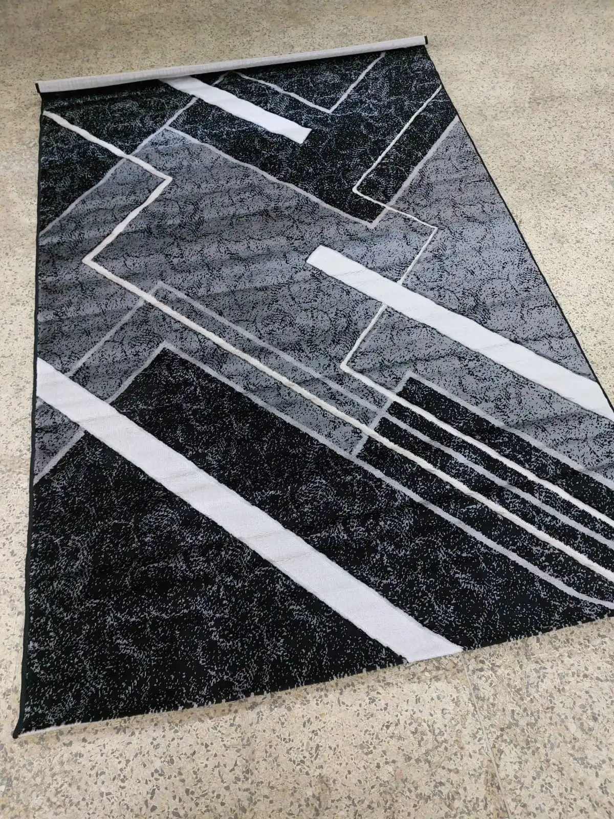 Geometric Lines Black & White Area Rug - Buy in Kenya