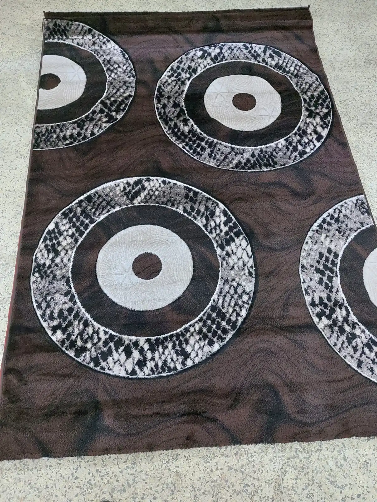 Textured Medallion Brown & Cream Area Rug - Buy in Kenya