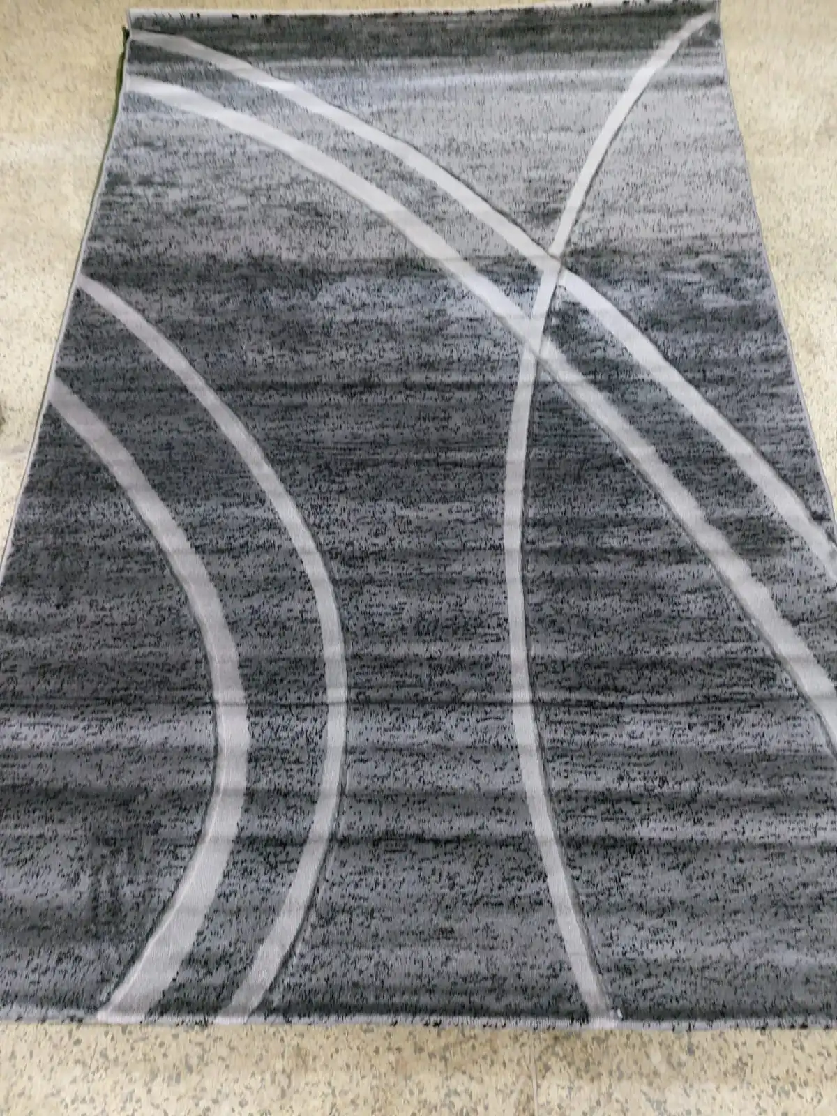 Curved Lines Charcoal Grey Area Rug - Buy in Kenya
