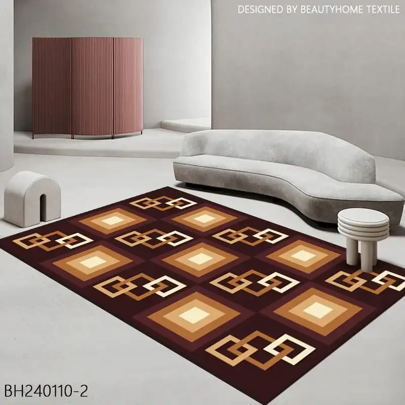 Linked Squares Brown & Gold Area Rug - Buy in Kenya