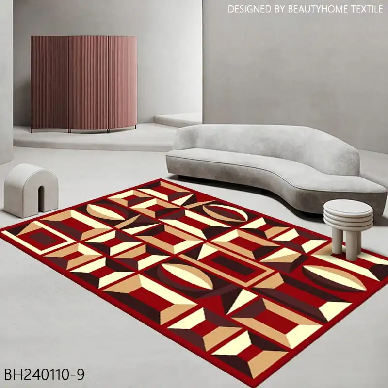 Retro Blocks Red & Brown Area Rug - Buy in Kenya