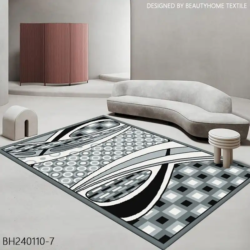 Mixed Pattern Grey & Black Area Rug - Buy in Kenya