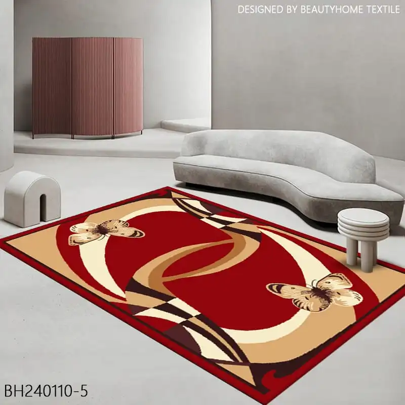 Butterfly Swirl Red & Gold Area Rug - Buy in Kenya