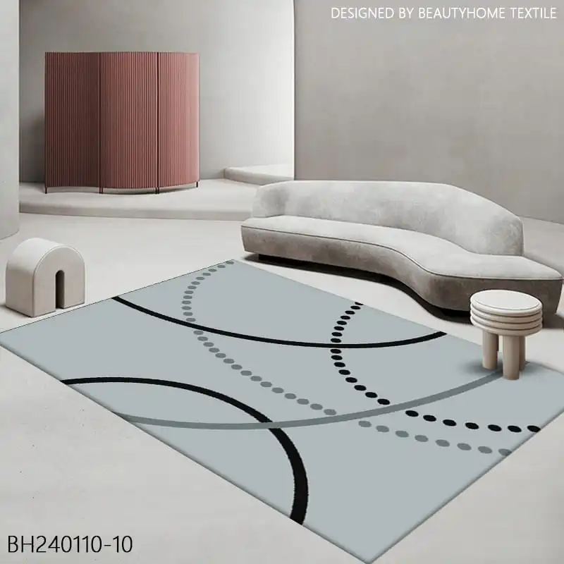 Minimal Curves Light Blue & Black Area Rug - Buy in Kenya