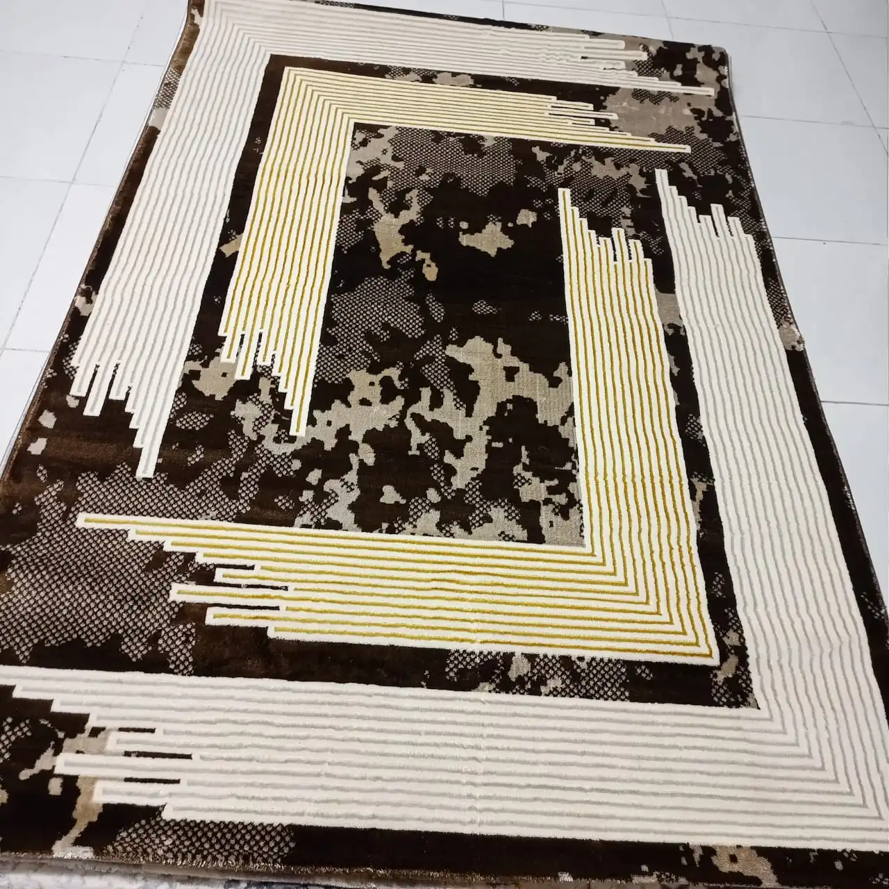 Framed Lines Brown & Gold Area Rug - Buy in Kenya