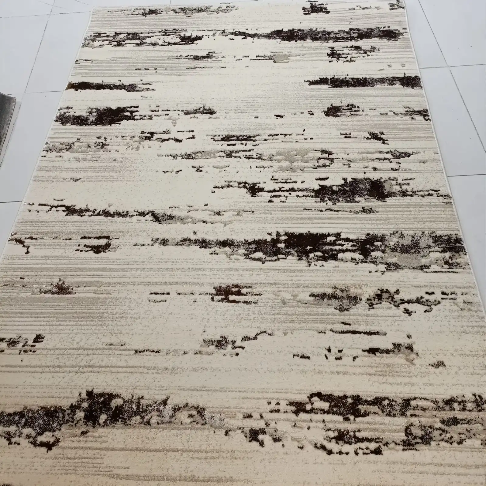 Distressed Abstract Ivory & Brown Area Rug - Buy in Kenya