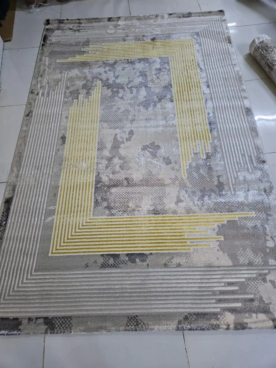 Framed Lines Grey & Yellow Area Rug - Buy in Kenya