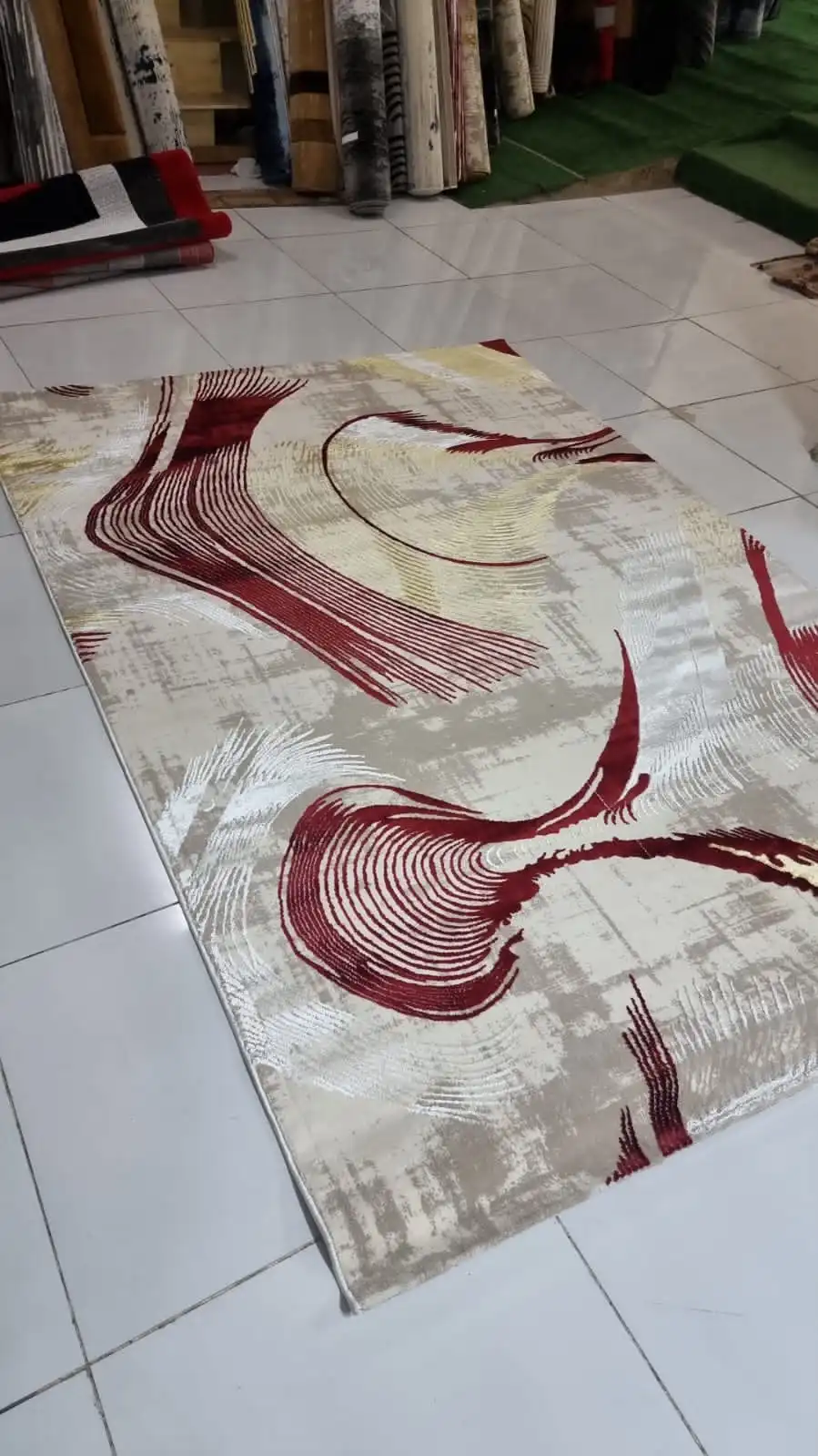 Flowing Swirl Burgundy & Cream Area Rug - Buy in Kenya